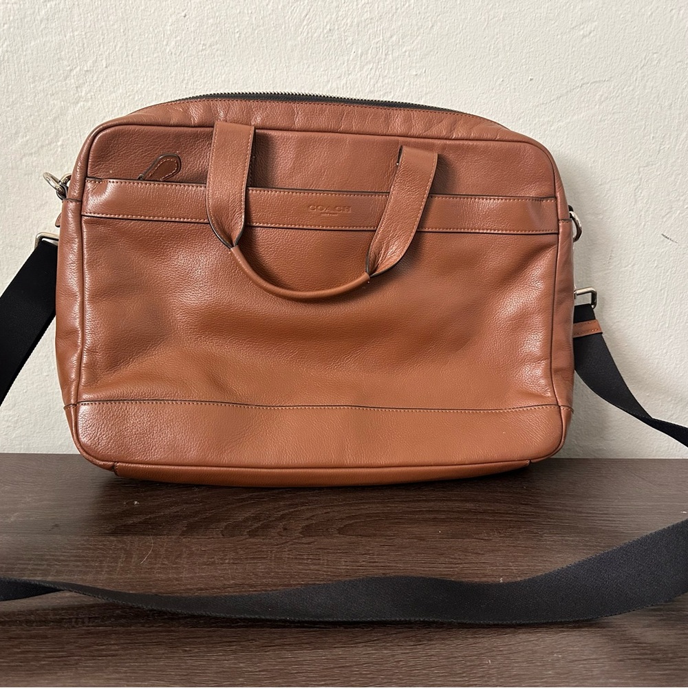 Coach Tan Leather Laptop Bag